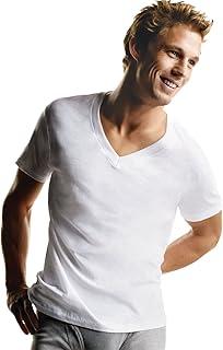 Hanes Men's Hanes Men's V-Neck Undershirt, Cotton Moisture-Wicking White Tee Undershirts, 6  Pack