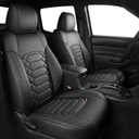 FREESOO Tacoma Seat Covers Custom Fit for Toyota Tacoma 2005-2015 Double Crew Cab Faux Leather Full Set Pickup Truck Seat Covers (Full Set, Black)