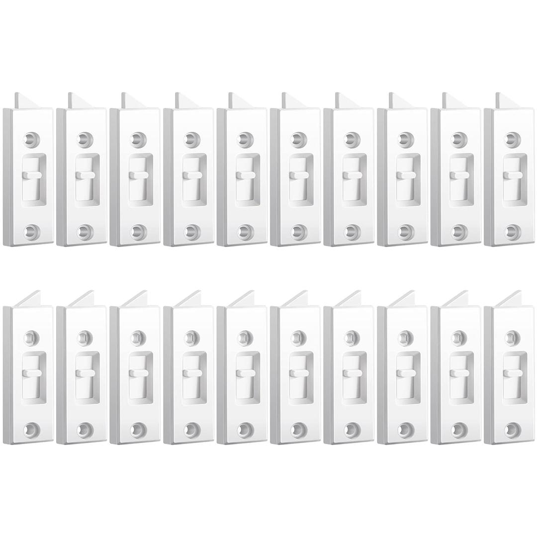 Window Latch Locks Window Parts and Hardware Tilt Latch Plastic Construction, Spring Loaded, 2 Inch Hole Center Spacing Sliding Lock Replacement(20 Pieces)