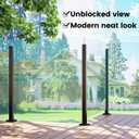 Muzata 1Pack 42"x2"x2" Black Glass Railing Post Corner Post with Bracket for Handrail T304 Stainless Steel with Bracket for Handrail Indoor Outdoor Glass Railing System for Deck Pool GS31 BC4