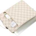 Laptop Sleeve 13.3 inch14 Inch, 15.6inchWater Resistant Traveling Computer Cover with Handle, Shockproof Protective Carrying Laptop Case (Y8-Khaki Checker, 12.5 inch-13.5 inch)