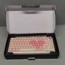 YUNZII B75 PRO Wireless Mechanical Keyboard,75% Layout with Knob,Hot Swap Gasket Custom Structure,Creamy Pre-lubed Switches,RGB Backlit,Bluetooth/Type-C/2.4G for Win/Mac(Milk Switch,Pink)