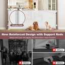 Reinforced 41 Inch Tall Retractable Dog Gate 80 Inch Extra Wide Baby Gate with Support Rods – Prevents Crawling Under, Indoor Retractable Baby Gates Outdoor Extra Tall Pet Gate, White
