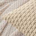 MIULEE Pack of 2 Decorative Lumbar Throw Pillow Covers 12x20 Inch Soft Boho Striped Textured Corduroy Pillow Covers Modern Farmhouse Home Decor for Couch Bed Sofa Living Room Beige