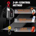 3-in-1 Electric Hoist Winch 1100lbs, 110V Portable Power Winch Crane with Manual, Wired and Wireless Remote Control, Overload Protection, 25ft Lift Height for Lifting Towing