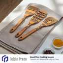 Dishwasher Safe Handcraft Wooden Spoons for Cooking-3PCS Sturdy Wooden Spoons Set, Wooden Kitchen Utensil Set for Nonstick Cookware, Heat Resistant