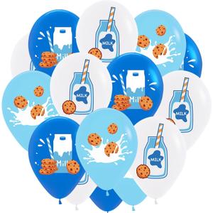 30pcs 12 Milk and Cookie Balloons Milk Balloons for Milk and Cookies Birthday Party Chocolate Chip Cookies and Milk Drinks Party Breakfast Lunch Party Kids Birthday Baby Shower Decorations