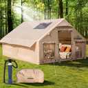 Inflatable Tent with Skylight & Stove Jack,Blow Up Tents, Hot Tent, 10-12P