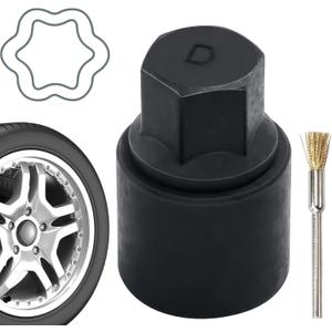 D-Wheel Locking Lug Nut Key Compatible with Toyota Lexus, Tacoma, Chrome Wheel Lock Nuts Socket Adapter, Anti-Theft Lugnut Removal Tool, Tire Nut Removal Tools