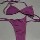 Bikini Sets Women Thongs Cheeky Two Piece Swimsuit Sexy Swimwear Triangle Cute Bathing Suit String (Purple, XS)