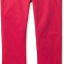 Stretch Straight Chino Pants (7, Red)