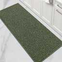 BEQHAUSE Kitchen Runner Rugs 24"x60", Non-Slip Kitchen Mats for Floor, Super Absorbent and Stain Resistant Kitchen Rug, Machine Washable Rugs for Kitchen, Hallway, Laundry & Sink, Green