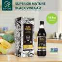 Soeos Chinkiang Vinegar 16.9 fl oz (500ml), 3 Years Aged, Naturally Fermented, Mature Aged Black Vinegar, Chinese Black Vinegar, Zhenjiang Vinegar, Black Rice Vinegar, Black Vinegar Chinese. (EXP 11/25/26)
