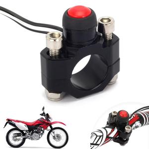 JFG RACING Dirt Bike Engine Stop Start Kill Switch Button CNC with Mounting Backplate Universal for Dirt Pit Bike MX Motocross Supermoto Racing ATV Quad KAYO - Black