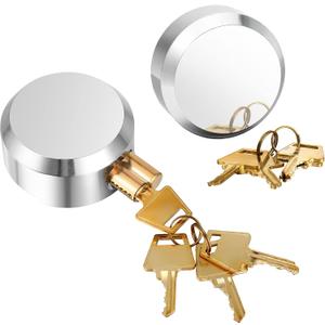 Hidden Shackle Padlocks Keyed Alike Trailer Puck Padlocks with Enlarged Lock Van Door Lock Reinforced Hidden Shackle(2 Pieces)