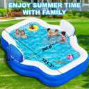 Extra Large Inflatable Swimming Pool with Seats Pump, 10.1TF X 7.5FT Blow-Up Pool Thickened Heavy Duty Family Full Sized Pool for Adults, Inflatable Pools for Garden, Backyard Summer Water Party