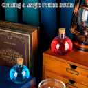 Jinei 30 Pcs 6 oz 200ml Ball Shape Plastic Sand Art Bottles Spherical Clear Plastic Potion Bottles Christmas Cocktail Ornament Balls for DIY Wedding Party Gift Crafts Decoration(Wood Color,Cork)
