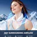 1S Cool Down 30F Neck Fan with Double Semiconductor Coolers, 360 Surrounded Personal Fans Air Conditioner that Blow Cold Air, 8H lasting Portable Fan with 3 Speed, Gifts for Men Women Outdoor Travel  