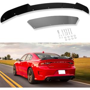 Bonbo Venom V1 Rear Wickerbill Spoiler for Dodge Charger 2015-2024 SRT ScatPack Hellcat Daytona, Add-on Type 2-Piece Rear Wicker Bill Spoiler with RivNut Tool (Gloss Black)