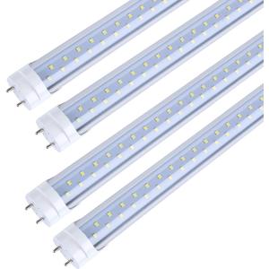 TRLIFE 4FT LED Light Bulbs, T8 4FT LED Tube Lights 28W 5000K Daylight White, 3360 Lumens Dual Row LEDs Replacement for 4 FT Fluorescent Fixture, Clear Cover, Dual-end Powered, Ballast Remove(4 Pack)