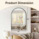 Vanity Bathroom Mirror for Wall, 2 Pack 30"x20" Arched Bathroom Mirror for Over Sink, Arched Metal Frame for Bedroom, Living Room, Entryway, Hanging or Leaning, Black