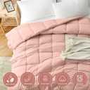 Homelike Moment Comforters Queen Size - Pink Duvet Insert Down Alternative Bed Queen Comforter, Lightweight Bedding Comforters Full Size Quilted Soft All Season Solid Pink