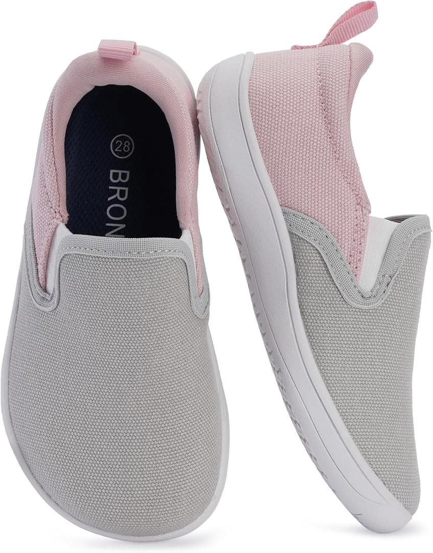 BRONAX X WHITIN Toddler/Little Kid Wide Toe Box Barefoot Shoes | Minimalist Sneakers for Boys/Girls | Zero Drop (Pink)