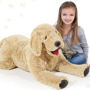 Geosar 47.2" Dog Stuffed Animals Plush, Soft Cuddly Golden Retriever Plush Toys, Large Stuffed Dog Hugging Pillow Gifts for Valentines Kids Girls Boys Birthday