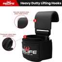 RELIFE REBUILD YOUR LIFE Lifting Hooks for Men and Women(Pair), Pull Up Straps, Gym Reapers Lifting Wrist Grips, Heavy Powerlifting, Lifting Hooks for Weight Lifting
