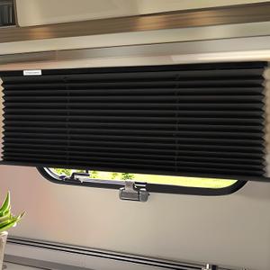 RV Blinds for Camper Windows, Camper Replacement Blinds, Privacy Protection, RV Window Shades for RV, Camper, Travel Trailer, Black (17" W x 24" L)