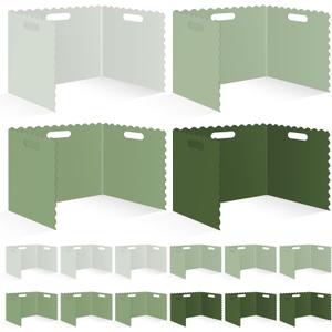 FYSUIMU 24 Pcs Student Desk Privacy Boards Gradient Sage Green Scalloped Classroom Desk Divider Back to School Green Wavy Edges Privacy Shield Folder Screen Partition for School Teacher Student Test, 39.4 x 13.4 inch