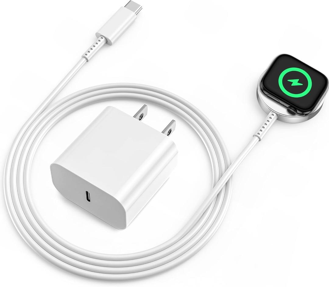 for Apple Watch Charger Fast Charging, 3.3FT Magnetic Charging Cable with USB C Wall Charger Compatible with iWatch Series Ultra/SE/11/10/9/8/7/6/5/4/3/2/1 (White)