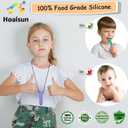 2 x Chew Necklaces for Sensory Kids, 8 Pack Chewy Necklace Sensory Boys and Girls with Autism, ADHD, SPD, Biting, Silicone Teething Necklace Oral Chew Toys for Adults Reduce Chewing Anxiety Fidget (Rainbow)