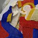 Christmas Decorations 55-inch Illuminated 2D Outdoor Nativity Scene, Christmas Arch Holy Family Yard Decoration, Includes LED Lights, Ground Pegs, and Cable Ties.