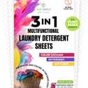 Color Catcher Fabric Softener Laundry Detergent Sheets 25 Loads Fresh Scent, Plant based, No Plastic Jugs Travel Friendly, Ultra Concentrated Mix Colored with Whites Detergent Softener & Color Catcher (25 Count (Pack of 1))