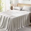 Andency Tannish Grey Queen Sheets Set, 100% Viscose Derived from Bamboo, Cooling Bed Sheets Queen Size, Deep Pocket Up to 16", Silky Soft Sheets