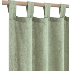 KOUFALL Sage Green Patio Door Curtains for Sliding Glass Doors,2 Panels Linen Sheer Cottage core Long Curtains for Dining Room Living Room Bedroom Windows,96 Inch Length, Set of 2 Pack