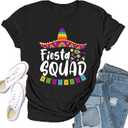 Cinco De Mayo Shirts for Women: Mexican Fiesta Tshirt Sombrero Tee Tops (S)