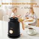 Seehot 1.7L (57.oz) Electric Kettle with Thermometer, 1200W Large Electric Tea kettle with 304 Stainless Steel,Auto shut off,Hot water kettle Electric for Coffee&Tea-Black
