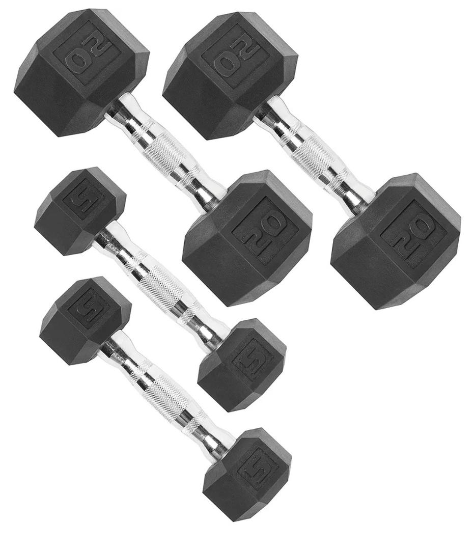 CAP Barbell Coated Dumbbell Weight 2 -5Lb and 2 -20 LB