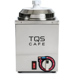 Nacho Cheese Dispenser & Hot Fudge Dispenser, 2.6 Qt Commercial Stainless Steel Sauce Warmer with Pump and Adjustable Temperature Control for Concession Stands Cafes Restaurants 110V - TQS Cafe