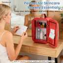 NEWBULIG Mini Fridge for Bedroom, Office & Car, Portable 4L/4.23QT Mini Refrigerator for Skincare with Handle, Ultra-Quiet Energy-Saving Compact Cooler for Drinks, Food, Skincare & Makeup, 12V AC/DC