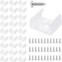 Blulu 200 Pcs Christmas LED Strip Light Clips with 200 Screws Neon Mounting Bracket Support Clips Fit 14.5mm to 16.5mm Silicone LED Strip Lighting