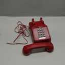 Sangyn Vintage Corded Phones for Landline Old Telephone with Mechanical Ringer Receiver Volume Adjustable Retro Analog Desk Phone for Home House School, Red