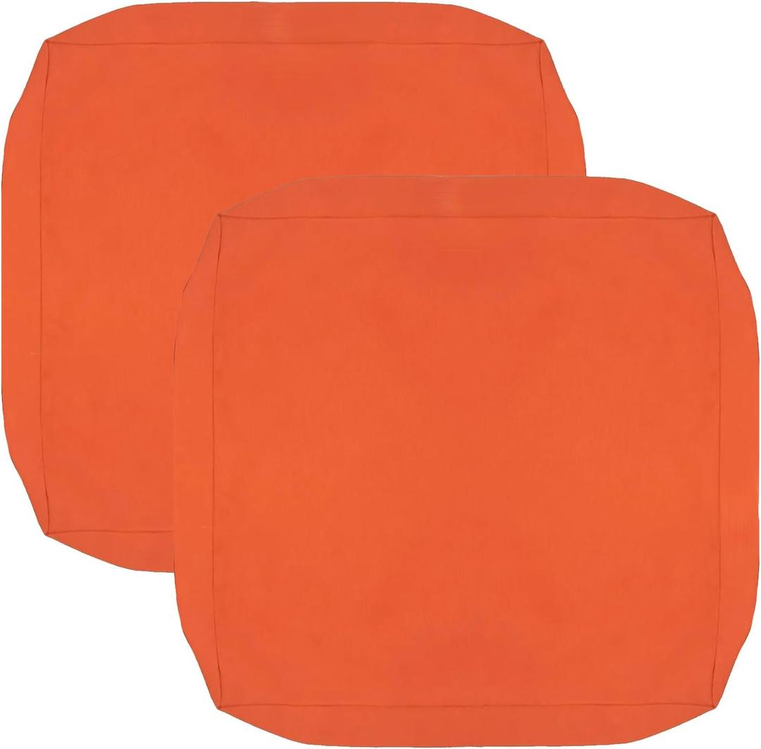 FLYMEI Patio Cushion Covers 24x22x4 Waterproof Outdoor Cushion Cover Replacement 2Packs Outdoor Seat Cushion Slipcover for Rattan Chair Sofa, Orange