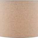 Aspen Creative 31461A Transitional Hardback Drum (Cylinder) Shape Spider Construction Lamp Shade in Beige, 17" Top x 17" Bottom x 10" Height