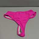 Women's Sexy High Waisted Ruched Back Cheeky Thong Bikini Swimsuit Bathing Suit Bottoms (M)