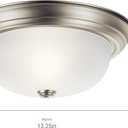 Kichler 2-Light Flush Mount Ceiling Lighting in Brushed Nickle with Alabaster Glass for Bedroom, Living Room, Kitchen and Hallway, (13.25" Dia x 5.25" H) 30 Watts, 8109NI
