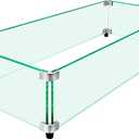 Fire Pit Wind Guard, 31" x 12" Square Tempered Glass Wind Shield for Firepit & Fire Table, Thick Glass and Easy Installation with Included Tools, Airflow Management for Stable Flame