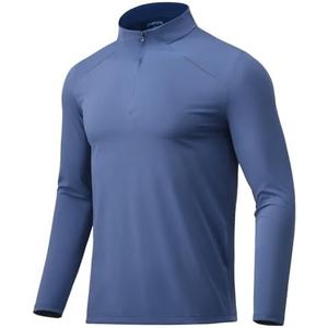 BANTREK Men Quarter Zip Pullovers Lightweight Long Sleeve Golf Shirts Dry Fit 1/4 Zip Athletic Shirt for Workout Running, XXL